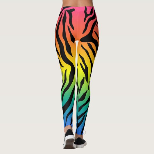 Leggings Design d'impression de peau de tigres arc-en-ciel  (Dos)