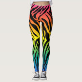 Leggings Design d'impression de peau de tigres arc-en-ciel  (Devant)