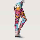 Leggings Design d'intérieur rétro à rayures. (Droite)