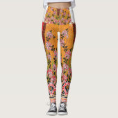 Leggings design d'un mur rouge et noir suspendu (Devant)