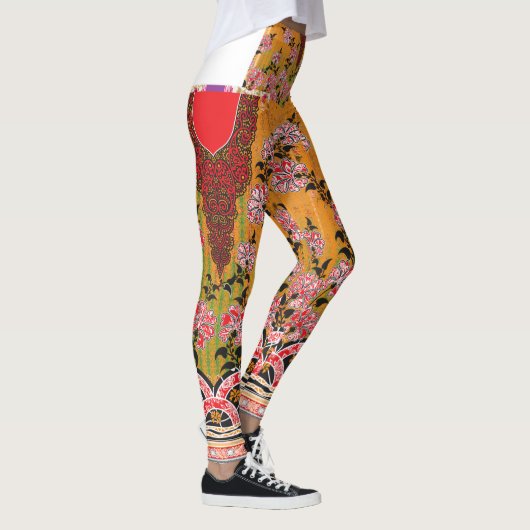 Leggings design d'un mur rouge et noir suspendu (Droite)