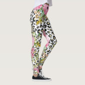 Leggings Design Empreinte de léopard et floral élégant (Droite)