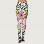 Leggings Design Empreinte de léopard et floral élégant (Dos)