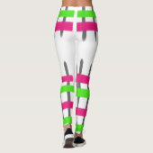 Leggings Design En Gris Rose Et Vert (Dos)