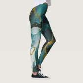 Leggings Design en marbre abstrait et magique vert (Droite)