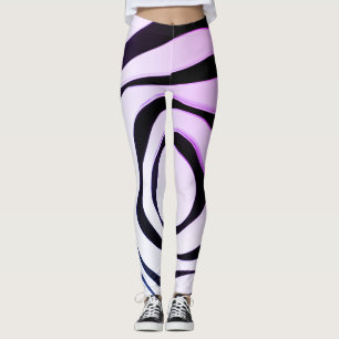 Leggings Design en spirale géométrique noir sur arrière - p