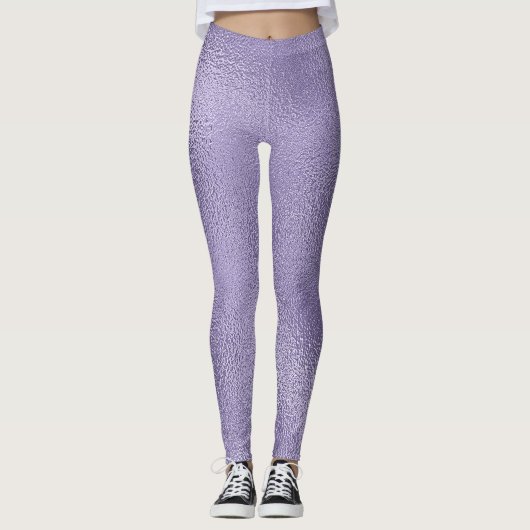 Leggings Design en verre violet brillant (Devant)