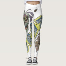 Leggings Design exclusif. Fou coloré.