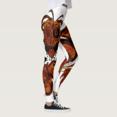 Leggings Design exclusif.  Orange brun fou (Droite)