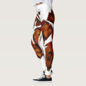 Leggings Design exclusif.  Orange brun fou (Gauche)