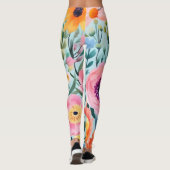 Leggings design fleuri d'été coloré (Dos)