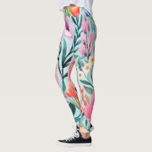 Leggings design fleuri d'été coloré (Gauche)