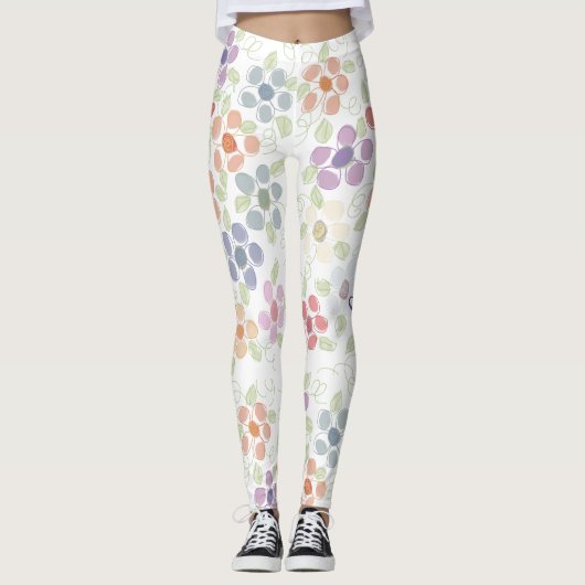 Leggings Design Fleuri élégant (Devant)