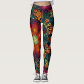 Leggings Design floral coloré (Devant)