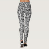 Leggings Design floral complexe en noir et blanc (Dos)