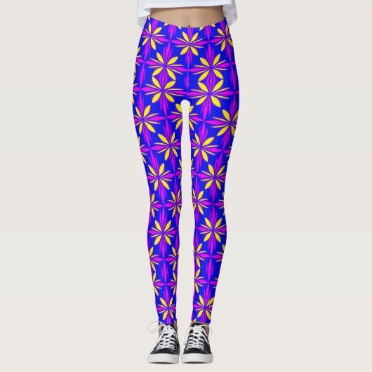 Leggings Design floral et graphique numérique (Devant)