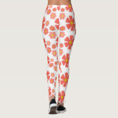 Leggings Design floral rose gras sur base blanche propre (Dos)