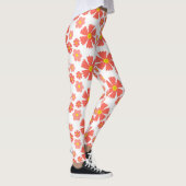 Leggings Design floral rose gras sur base blanche propre (Droite)