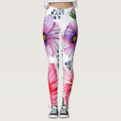 Leggings Design floral vibrant motif de légende filles femm (Devant)