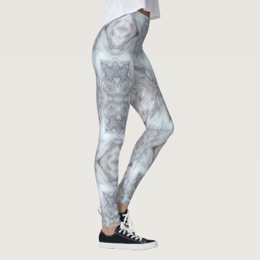 Leggings Design géométrique du loup de furie gris (Droite)