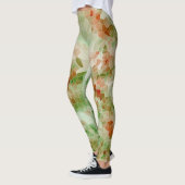 Leggings Design géométrique en cristal orange vert et foncé (Gauche)