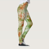 Leggings Design géométrique en cristal orange vert et foncé (Droite)