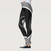 Leggings Design géométrique noir et blanc (Gauche)