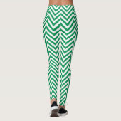 Leggings Design graphique vert et blanc Zigzag Motif (Dos)