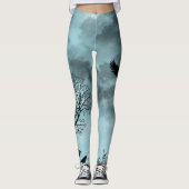 Leggings Design Halloween avec corbeau (Devant)