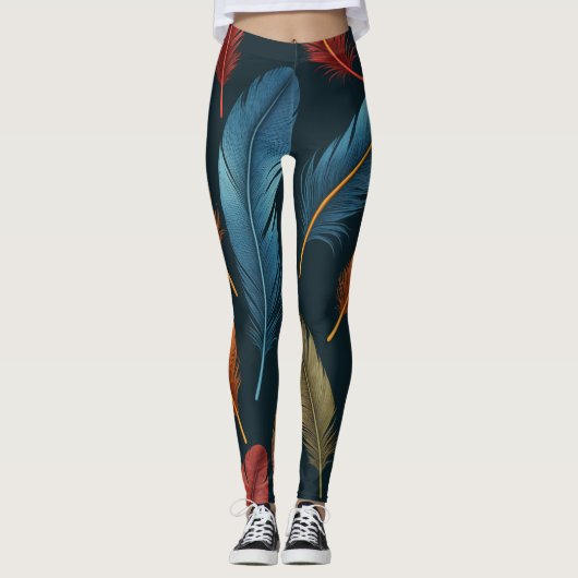 Leggings Design inspiré de Parrot Feather (Devant)