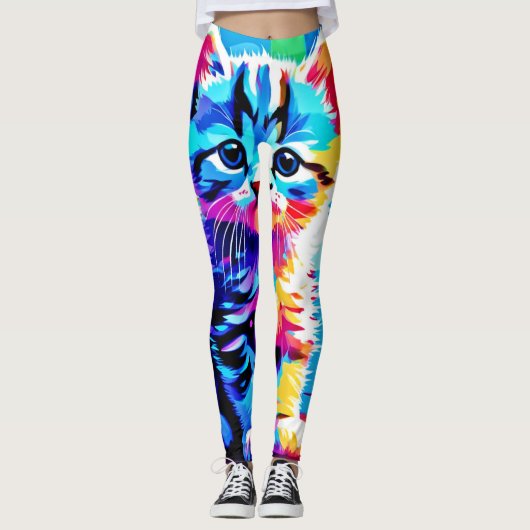Leggings Design Kitten coloré (Devant)