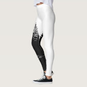 Leggings Design Loup blanc noir (Gauche)