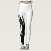 Leggings Design Loup blanc noir (Devant)