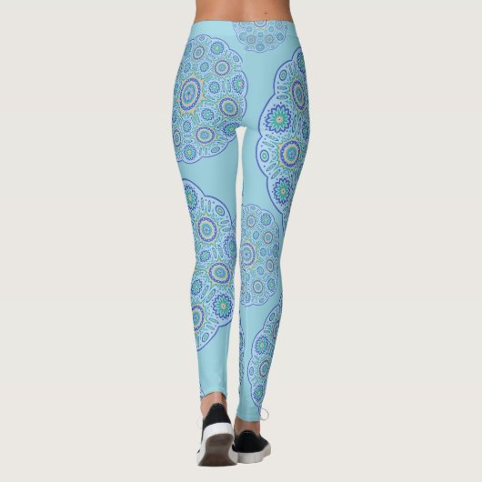 Leggings Design Mandala bleu (Dos)