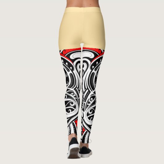 Leggings Design maori unique RED (Dos)