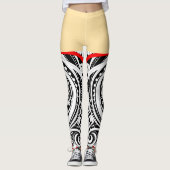 Leggings Design maori unique RED (Devant)