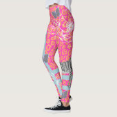Leggings Design Moderne Eclectique Fluo rose orange bleu (Gauche)