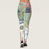 Leggings Design moderne Unique Plan du monde USA Voyageur (Dos)