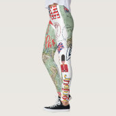 Leggings Design moderne Unique Plan du monde USA Voyageur (Gauche)