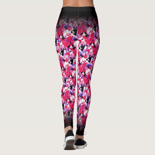 Leggings Design Motif Abstrait Red Black Splashes (Dos)