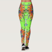 Leggings Design Motif Abstrait ( Vert chaux ) (Dos)