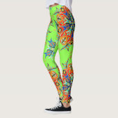 Leggings Design Motif Abstrait ( Vert chaux ) (Gauche)