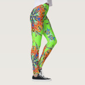 Leggings Design Motif Abstrait ( Vert chaux ) (Droite)