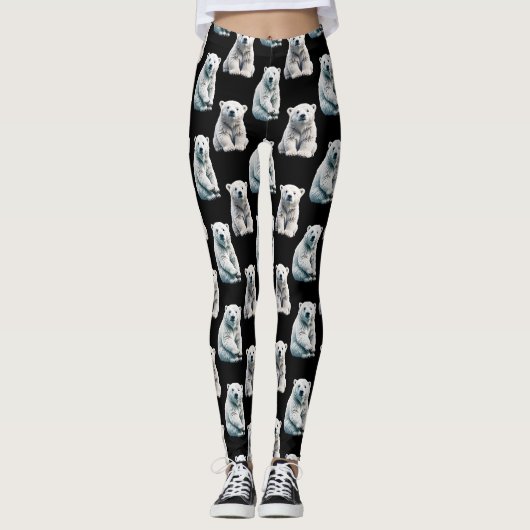 Leggings Design Motif animal de l'ours polaire (Devant)