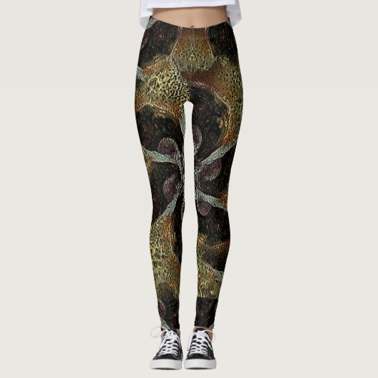 Leggings Design motif biologique Abstrait dans couleur chau (Devant)