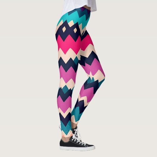 Leggings Design Motif coloré Chevron Zigzag (Droite)