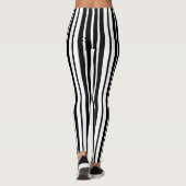 Leggings Design Motif de bandes verticales en noir blanc (Dos)