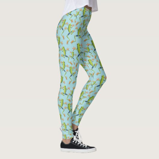 Leggings Design Motif de grenouilles à arbre vert (Droite)