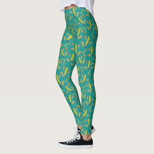 Leggings Design Motif de grenouilles à arbre vert (Gauche)