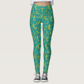 Leggings Design Motif de grenouilles à arbre vert (Devant)
